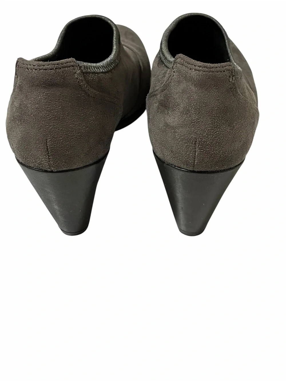 Ecco Shoes Suede Ankle Booties Gray US 8 Heeled Slip‎ On EU 39 Comfort Portugal